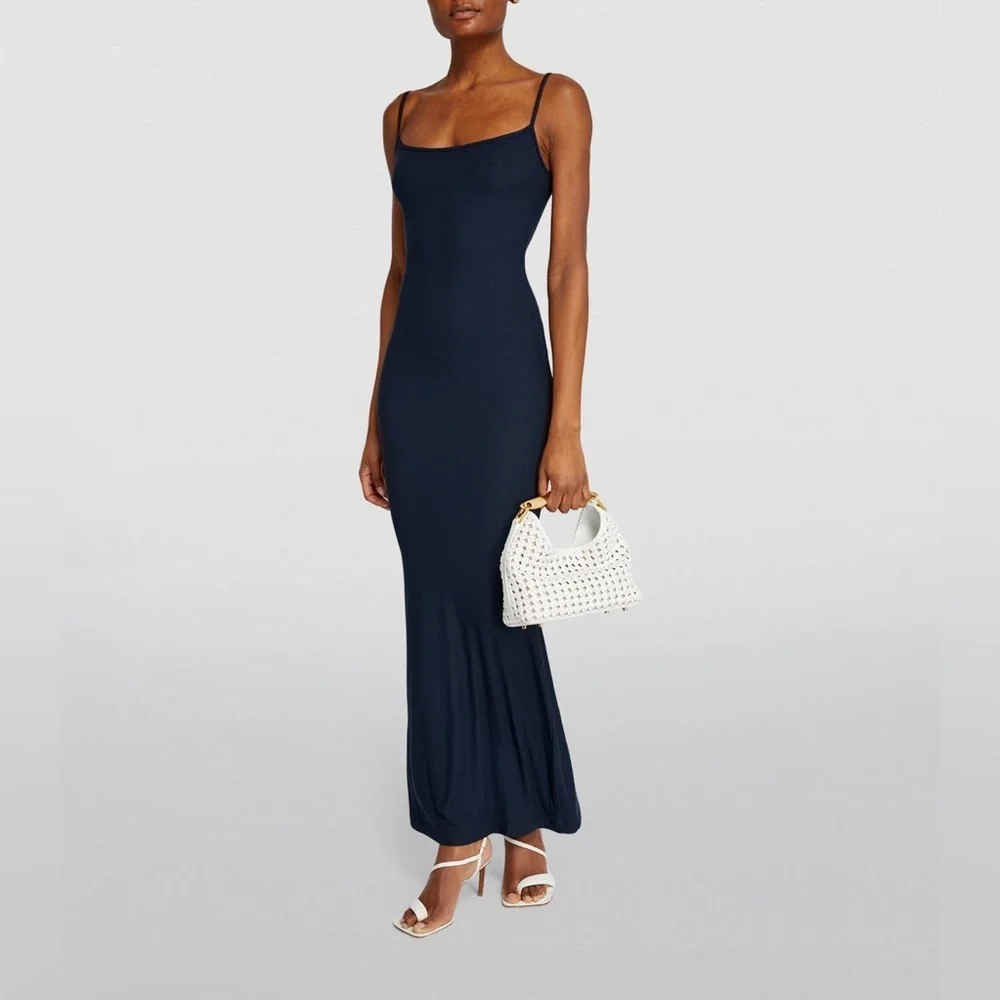 SKIMS Navy Lounge Sleeveless Maxi Dress L - Picture 1 of 9
